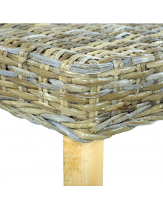 Panca 110 cm in Rattan Naturale Kubu e Massello di Mango