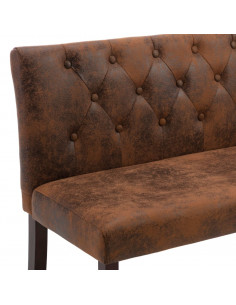 Panca 120 cm Marrone in Similpelle Scamosciata