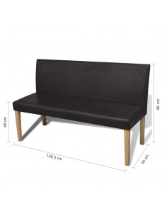 Panca 139,5 cm Marrone Scuro in Similpelle