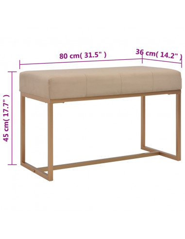 Panca 80 cm in Velluto Beige