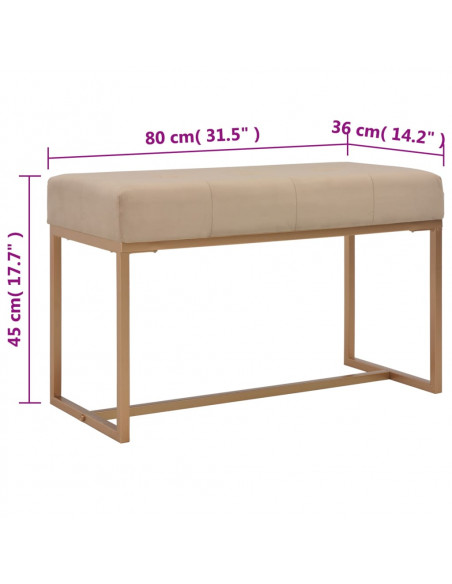 Panca 80 cm in Velluto Beige