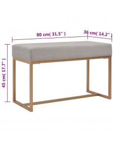 Panca 80 cm in Velluto Grigio