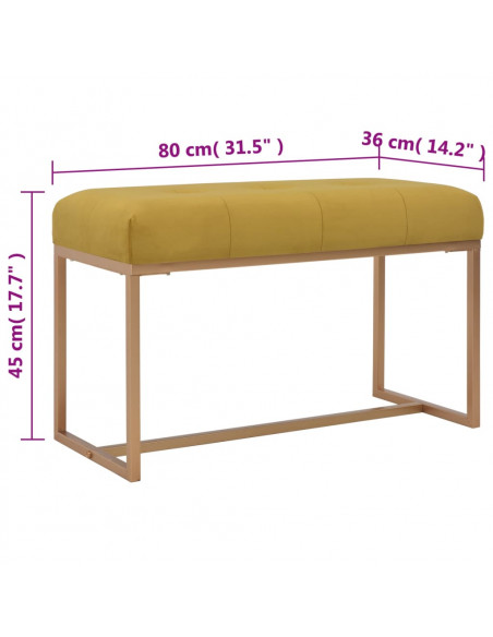 Panca 80 cm in Velluto Senape