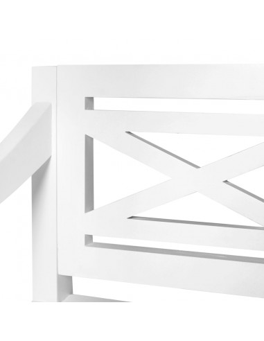 Panca Batavia 123 cm in Legno Massello di Mogano Bianco