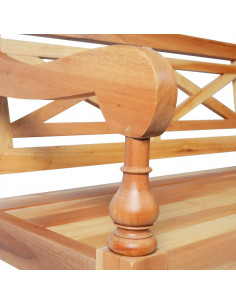 Panca Batavia 123 cm in Legno Massello di Mogano Marrone Chiaro