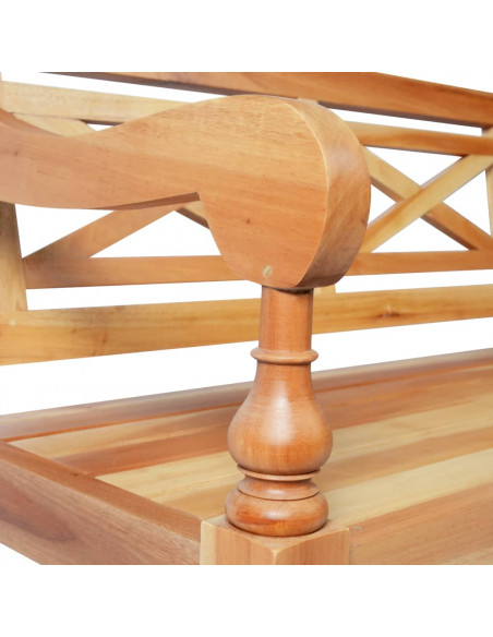 Panca Batavia 123 cm in Legno Massello di Mogano Marrone Chiaro