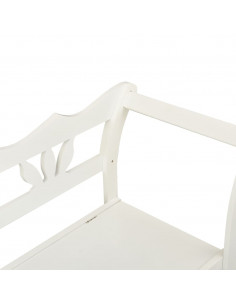 Panca Bianca 107x45x75,5 cm Legno Massello di Abete