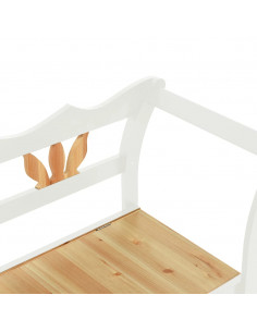Panca Bianca 107x45x75,5 cm Legno Massello di Abete