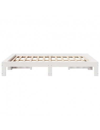 Letto senza Materasso Bianco 150x200 cm Legno Massello di Pino