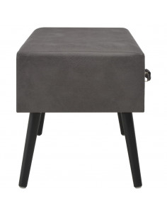 Panca con Cassetti 80 cm Grigia in Similpelle