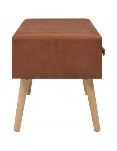 Panca con Cassetti 80 cm Marrone in Similpelle