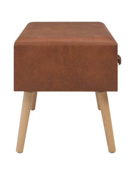 Panca con Cassetti 80 cm Marrone in Similpelle