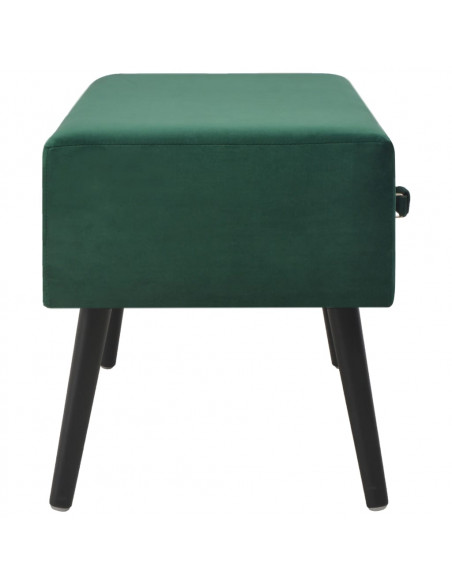 Panca con Cassetti 80 cm Verde in Velluto