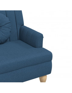 Panca con Cuscini Blu 113x64,5x75,5 cm in Tessuto