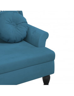 Panca con Cuscini Blu 120,5x65x75 cm in Velluto