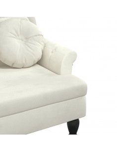 Panca con Cuscini Crema 120,5x65x75 cm in Velluto