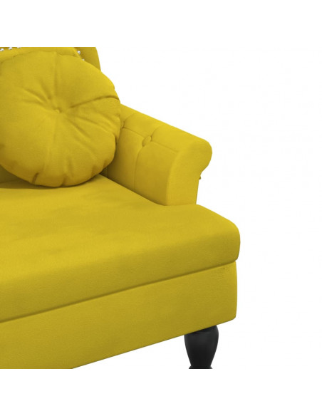 Panca con Cuscini Gialla 120,5x65x75 cm in Velluto