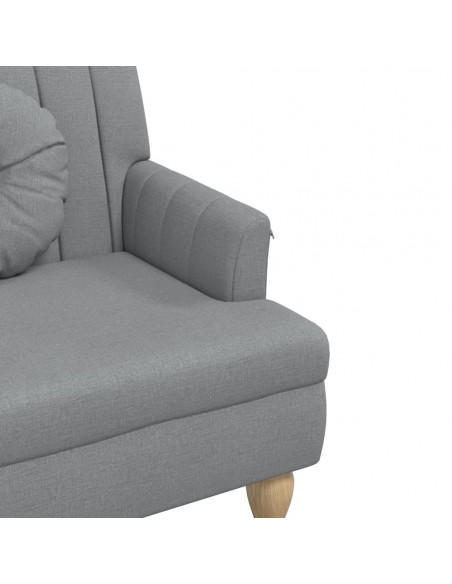 Panca con Cuscini Grigio Chiaro 113x64,5x75,5 cm in Tessuto