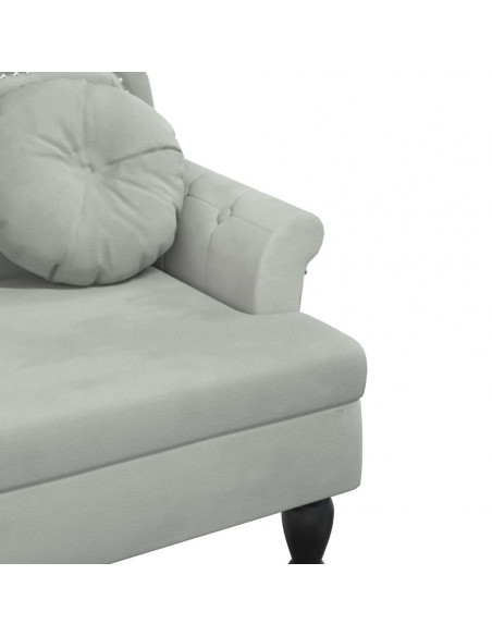 Panca con Cuscini Grigio Chiaro 120,5x65x75 cm in Velluto