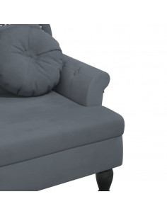 Panca con Cuscini Grigio Scuro 120,5x65x75 cm in Velluto