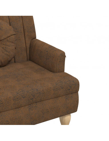 Panca con Cuscini Marrone 113x64,5x75,5 cm in Scamosciato