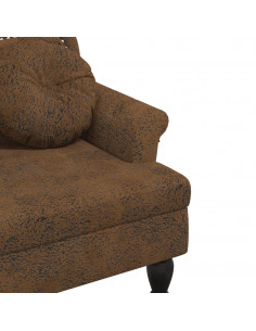 Panca con Cuscini Marrone 120,5x65x75 cm in Scamosciato