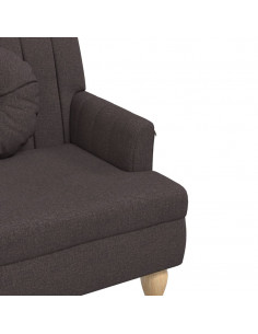 Panca con Cuscini Marrone Scuro 113x64,5x75,5 cm in Tessuto