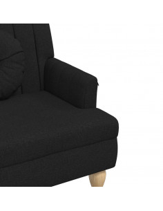 Panca con Cuscini Nera 113x64,5x75,5 cm in Tessuto