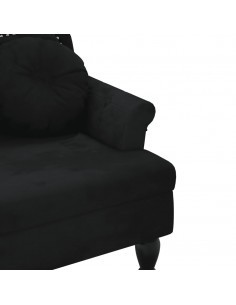 Panca con Cuscini Nera 120,5x65x75 cm in Velluto