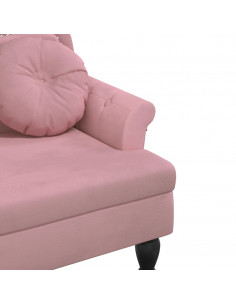 Panca con Cuscini Rosa 120,5x65x75 cm in Velluto