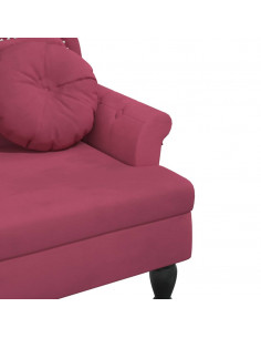 Panca con Cuscini Roso Vino 120,5x65x75 cm in Velluto
