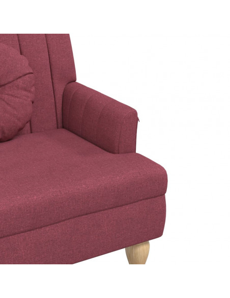 Panca con Cuscini Rosso Vino 113x64,5x75,5 cm in Tessuto