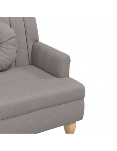 Panca con Cuscini Tortora 113x64,5x75,5 cm in Tessuto