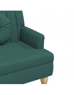 Panca con Cuscini Verde Scuro 113x64,5x75,5 cm in Tessuto