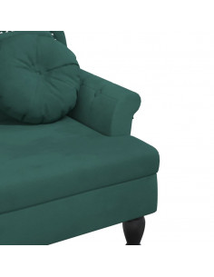 Panca con Cuscini Verde Scuro 120,5x65x75 cm in Velluto