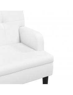 Panca con Schienale Bianca 112x65,5x75 cm in Similpelle