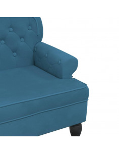 Panca con Schienale Blu 119,5x64,5x75 cm in Velluto