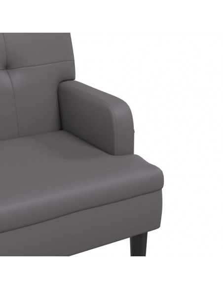 Panca con Schienale Grigia 112x65,5x75 cm in Similpelle