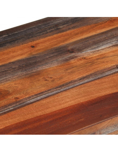 Panca con Schienale Grigia 160 cm Legno Massello di Acacia