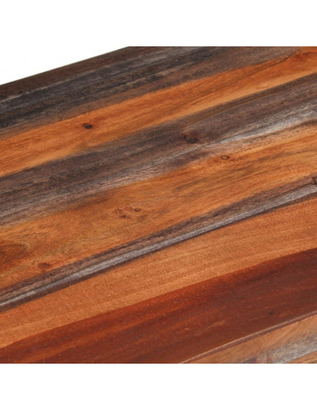 Panca con Schienale Grigia 160 cm Legno Massello di Acacia