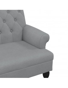 Panca con Schienale Grigio Chiaro 120x62x75,5 cm in Tessuto