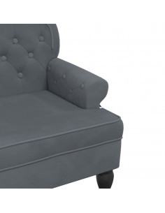 Panca con Schienale Grigio Scuro 119,5x64,5x75 cm in Velluto