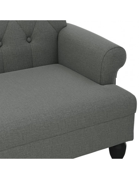 Panca con Schienale Grigio Scuro 120x62x75,5 cm in Tessuto