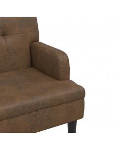 Panca con Schienale Marrone 112x65,5x75 cm in Scamosciato