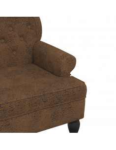 Panca con Schienale Marrone 119,5x64,5x75 cm in Scamosciato