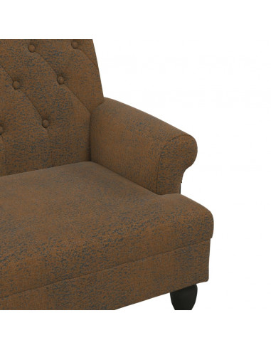 Panca con Schienale Marrone 120x62x75,5 cm in Scamosciato