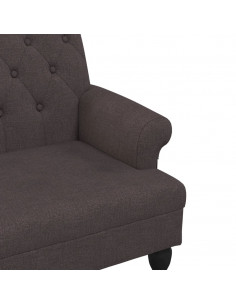 Panca con Schienale Marrone Scuro 120x62x75,5 cm in Tessuto