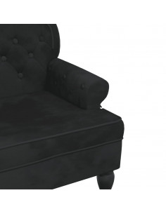 Panca con Schienale Nera 119,5x64,5x75 cm in Velluto