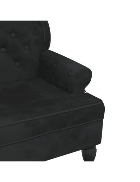 Panca con Schienale Nera 119,5x64,5x75 cm in Velluto