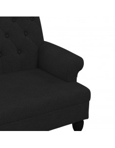 Panca con Schienale Nera 120x62x75,5 cm in Tessuto